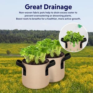 Sacs de culture intelligents en feutre non tissé pour plantes, résistants aux UV, pour jardinage, disponibles en 1, 3, 5, 7, 10, 15, 20, 25, 30, 50, 100 gallons – Vente en gros à prix abordable - Product Image 2