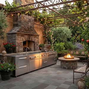Cuisine extérieure modulaire en acier inoxydable de qualité supérieure, résistante à l'eau, avec évier, pour jardin, directement de l'usine - Product Image 1