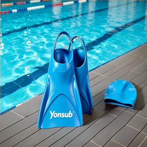 <span class=keywords><strong>Aletas</strong></span> de Natación de Silicona Suave de Color Negro y Azul para Adultos Yonsub - Product Image 2