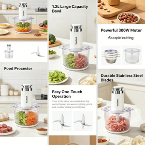 <span class=keywords><strong>Picadora</strong></span> Eléctrica de Especias con Recipiente de Vidrio de 1.2L y Varias Cuchillas para Picar Carne, Chile, Ajo, Verduras, Masa y Preparación de Alimentos para Bebés - Product Image 3