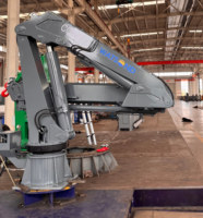 Grue hydraulique pliante robuste pour travaux de dragage, bateaux de travail et applications de manutention portuaire
