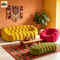 Ensemble de canapés modulaires personnalisés en forme de nuage, style Boucle Biscuit, sans accoudoirs, pour hôtel, villa, salon