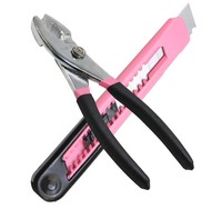 Juego de herramientas de reparación del hogar para mujer, bolsa de almacenamiento rosa con Kit de herramientas, 220 piezas