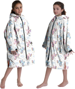 Venta al por mayor bebé niño <span class=keywords><strong>bata</strong></span> cambiante Zip up Toalla de playa con capucha Poncho absorbente viaje traje de baño envoltura para actividades al aire libre - Product Image 2
