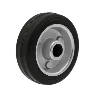 6 polegadas Industrial resistente borracha preta pode lixo bin transportador rodízio do rolo 160mm 120kg grande única roda