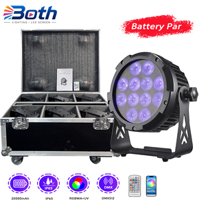 ไฟพาร์ไร้สาย 12 ชิ้น 18W RGBWA UV แบตเตอรี่ในตัว กันน้ำ IP65 ควบคุมด้วย DMX สำหรับงานเวที - Product Image 1