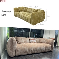 Canapé 3 places moderne et élégant en tissu chenille, confortable et idéal pour la maison, la villa, l'appartement, le salon, l'hôtel, le bureau, le hall d'entrée, les événements