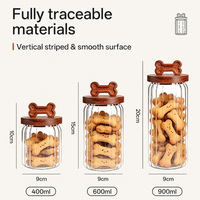 Nouveaux pots en verre pour aliments pour animaux, pots pour friandises pour animaux, pots de stockage pour aliments lyophilisés et pots de stockage pour friandises pour chats