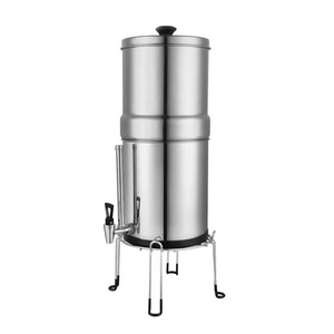 Bouteille de purification d'eau portable manuelle en acier inoxydable 304 avec charbon actif, filtration par gravité 0,2 micron, élimination de 99,99 % des bactéries pour l'extérieur - Product Image 3