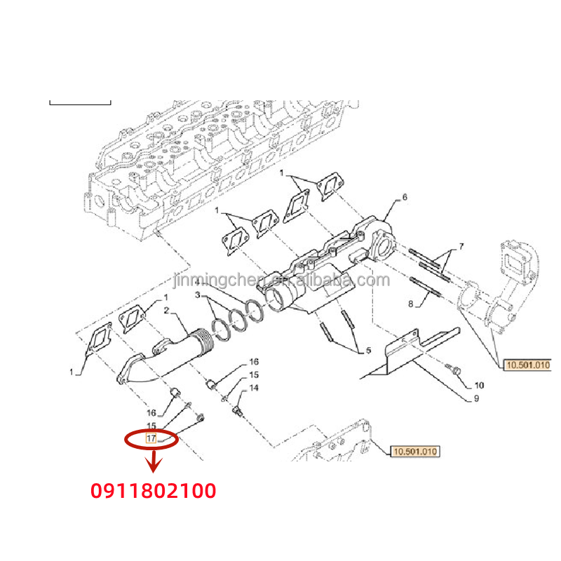 Оригинальные запчасти для экскаватора ZX330 6HK1T 0911802100 0-91180210-0 интерфейсная гайка для выпускного коллектора/гайка для генератора isuzu