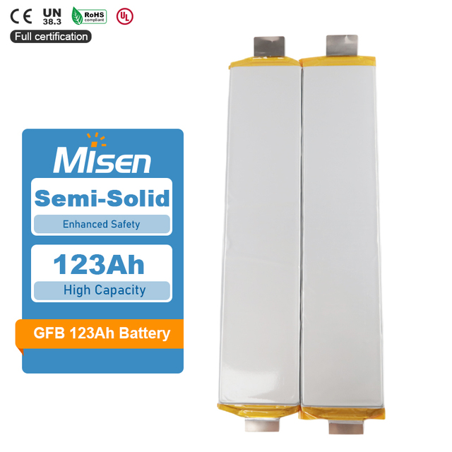 Wholesale High Capacity Frost-resistant NMC NCM Semi Solid State Lithium-Ion GFB 3.7V 123Ah Pouch Cell Battery for EV