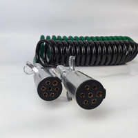 Cable de alimentación espiral de alta resistencia con aislamiento de PU, nuevo, de 7 pines, metálico, para remolque, negro y verde