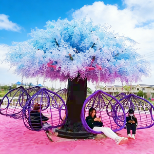 कारखाने गर्म बिक्री बिना चलने वाले माता-पिता-बच्चे खेल के मैदान आउटडोर घूमने चेरी फूल पेड़ स्विंग बच्चों के मनोरंजन उपकरण - Product Image 1