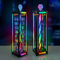 Support de Verres à Shot Lumineux LED Rechargeable, Résistant à la Rouille et à l'Eau, Présentoir à Cocktails en Forme de Cœur, Support en Fer pour Bar KTV 520