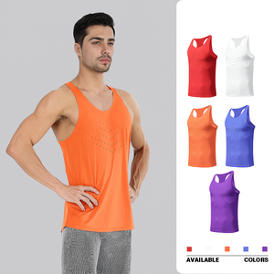Camiseta sin mangas de gimnasio de secado rápido para hombre con corte láser supersuave y sin costuras, chaleco de entrenamiento para correr Maratón - Product Image 1