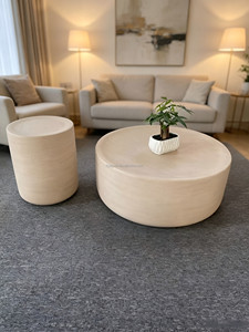 Table en résine texturée en forme <span class=keywords><strong>de</strong></span> galet arrondi, <span class=keywords><strong>beige</strong></span> mat, pour projets d'aménagement extérieur, <span class=keywords><strong>de</strong></span> <span class=keywords><strong>jardin</strong></span> et <span class=keywords><strong>de</strong></span> villa - Product Image 3
