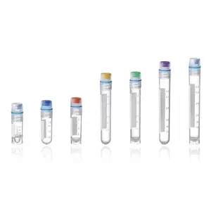 Tubos de plástico de laboratorio, 96 tubos, tapa de rosca criogénica, tubos criogénicos con código de barras, viales criogénicos