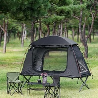 Tente de camping individuelle OEM imperméable avec revêtement argenté occultant, poteaux en aluminium, pour glamping solo
