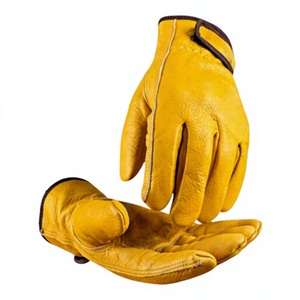 Gants de travail pour hommes en cuir de vachette résistant à l'eau, antidérapants, anti-perforation, avec manchette de sécurité pour la construction, le jardinage, imperméables - Product Image 4