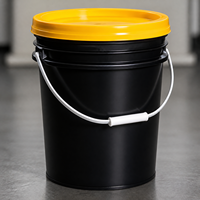 Seau en plastique réutilisable et polyvalent avec couvercle et poignée en plastique pour le traitement du bois et les travaux de jardinage