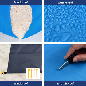 سجادة شاطئ كبيرة الحجم للبالغين مقاومة للماء 1-6 أشخاص منخفضة موك سريعة الجفاف وخالية من الرمال متينة مع 4 حصص - Product Image 6