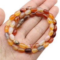 Perles en vrac en agate naturelle de forme rectangulaire et ovale (6*9mm) pour la fabrication de bijoux DIY