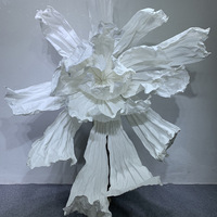 Grandes décorations de fleurs en papier écologiques et romantiques pour arrière-plan de scène, accessoires de photographie de mariage, grandes fleurs décoratives