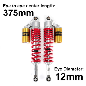 Universel 375mm 14.76 ''Diamètre 12mm Rouge Doré Moto Arrière <span class=keywords><strong>Amortisseur</strong></span> à <span class=keywords><strong>Gaz</strong></span> Suspension Pneumatique <span class=keywords><strong>pour</strong></span> Scooter AVT <span class=keywords><strong>Quad</strong></span> - Product Image 2