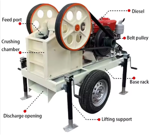 Trituradora de Mandíbulas con Motor de CA de 20 HP de Henan WSHT, 40 TPH, Móvil, Eficiente Energéticamente, para Trituración de Piedra y Mineral para Minería <span class=keywords><strong>2022</strong></span> - Product Image 1