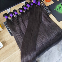 Vente en gros de mèches de cheveux humains vierges brésiliens 100% Remy, cuticules alignées, couleur naturelle, haute qualité, double trame machine