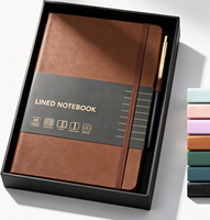 PU-Leder Hardcover Notizbuch Bedruckt Dickes Papier Horizontale Linien für Büros & Schulen Geschenk Executive Notizbücher