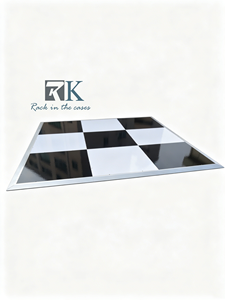 Piste de danse portable blanche et noire pour mariages et fêtes en promotion - Product Image 1