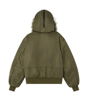 Blouson bomber rembourré pour homme avec fermeture éclair, boutons-pression et ourlet côtelé, coupe courte, personnalisable avec logo, vente en gros
