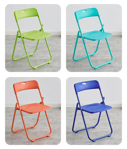 Sillas plegables blancas con respaldo alto de metal y plástico para acampar, <span class=keywords><strong>silla</strong></span> para eventos para oficina al aire libre, jardín, boda, fiesta, salón de hotel - Product Image 6