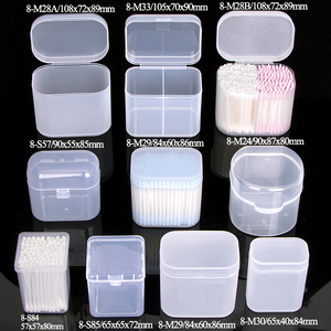 WEISHENG - Estuche Rectangular Transparente de Plástico con Tapa Abatible para Hisopos de Algodón, Caja Transparente para Hisopos de Algodón - Product Image 6