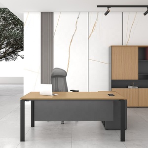 <span class=keywords><strong>Table</strong></span> de bureau Pieds en métal E1 MDF et MFC Board Bureau de direction <span class=keywords><strong>Table</strong></span> de patron de bureau moderne 1.6 M en finition mélamine - Product Image 4