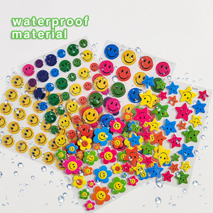 Autocollants 3D en <span class=keywords><strong>vinyle</strong></span> gonflé, émojis, visage souriant, récompenses incitatives pour la classe, scrapbooking, bouteilles d'eau, bricolage - Product Image 4