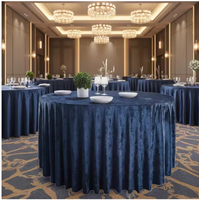Nappe de table moderne en velours froissé bleu marine, faite à la main, 120/132 pouces, pleine longueur, imperméable, personnalisable pour mariage et banquet