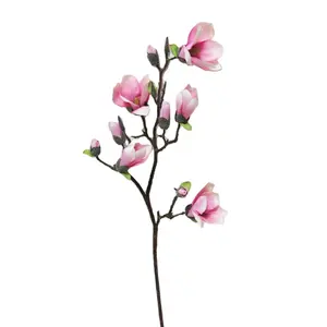 Fabriek Hete Verkoop Topkwaliteit Kunstmatige Mooie Magnolia Takken 100Cm Zijde Bloesem Magnolia Bloem Kunstmatige