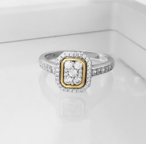 Anillo de racimo de cojín Sparure Vintage para mujer, joyería de oro de <span class=keywords><strong>9CT</strong></span>, plata 925 - Product Image 2