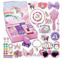 Calendrier de l'Avent de Noël, Boîte Mystère, Ensemble de Bijoux, Calendrier de Compte à Rebours pour Filles, Cadeau d'Anniversaire de Fêtes, Jouet Surprise, Kit de Jeu de Découverte