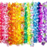 Vente en gros d'usine, guirlande de fête personnalisée en tissu polyester hawaïen, faite à la main, colorée, ensemble aléatoire, décoration de guirlande