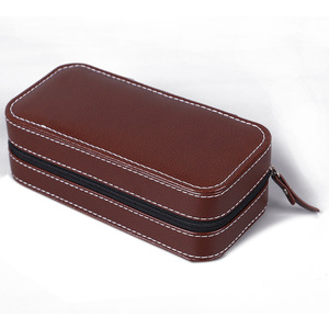 Caja de reloj de cuero con cremallera para mayores, joyero de alta calidad para el hogar, 2 bolsas de almacenamiento - Product Image 4