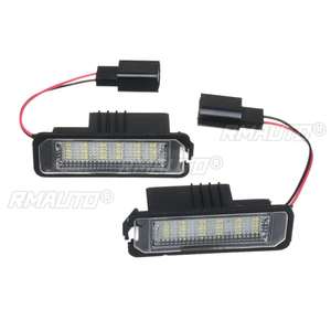 2 ampoules LED blanches pour plaque d'immatriculation 12V 5W 18 LED sans erreur pour VW Golf 4 6 Polo 9N Passat – Remplacement - Product Image 2