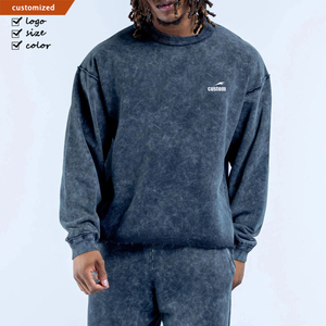 <span class=keywords><strong>Felpa</strong></span> con Cappuccio Oversize Personalizzata con Logo, Bordi Grezzi e Effetto Vissuto, in Cotone Organico Pesante con Spalle Cadenti per Uomo - Product Image 1