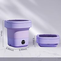 Lave-linge pliable portable 11L pour vêtements de bébé, sous-vêtements, chaussettes et petits textiles, avec panier de séchage