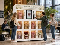 Distributeur automatique de fleurs fraîches, machine de vente de bouquets de fleurs réfrigérés pour centre commercial, hôtel, aéroport, commerce de détail