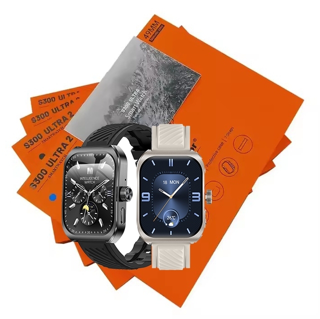 S300 Ultra 10-in-1 Smart Watch Square Shape with Compass & Calendar Functions Compatible with Mobile Phone & Earbuds Included