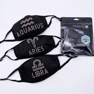 2021 Dua Belas Masker Wajah Cetak Konstelasi Dapat Dicuci Desain Kustom Mode Pesta Wajah Berlian Imitasi Masker Wajah - Product Image 2