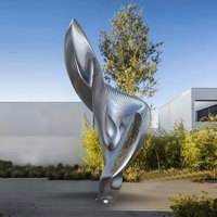 Sculpture d'art décorative pour la maison, thème amour, sculpture de cœur en acier inoxydable poli moderne